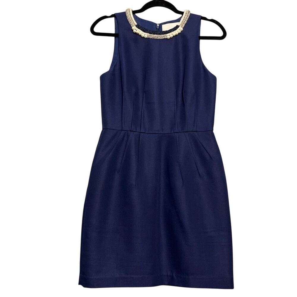 3.1 Phillip Lim Pearl Fit Flare Dress Navy Blue Classic Preppy Women's Size 4
